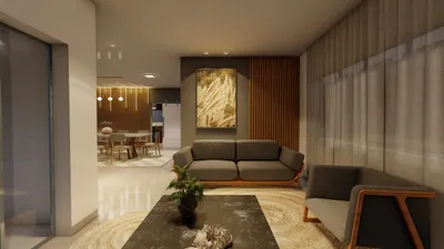 Projeto de sala de estar moderna em Ribeirão Preto - Arquiteta Melissa