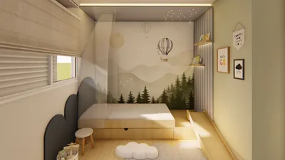 Quarto planejado com iluminação e mobiliário sob medida em Ribeirão Preto