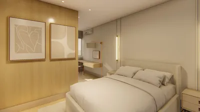 Suite com projeto de interiores funcional e elegante - Melissa Colenghi