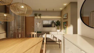 Sala de estar ampla com projeto de iluminação planejada - Arquiteta Melissa