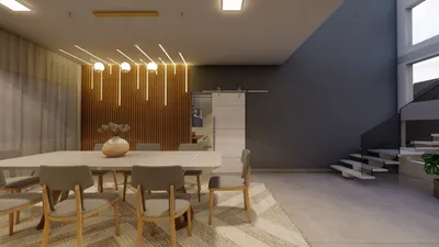 Design de interiores para sala de jantar contemporânea - Melissa Colenghi